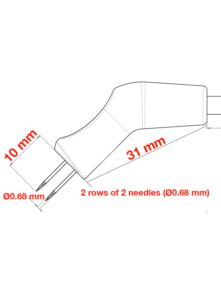 Cavity electrodes with 2 x 2 needles Cavity electrodes with 2 x 2 needles